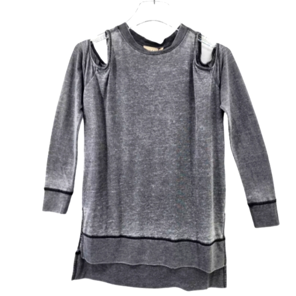 Alice + Olivia by Stacey Bendet AIR Womens XS Cold Shoulder Top Gray Heather